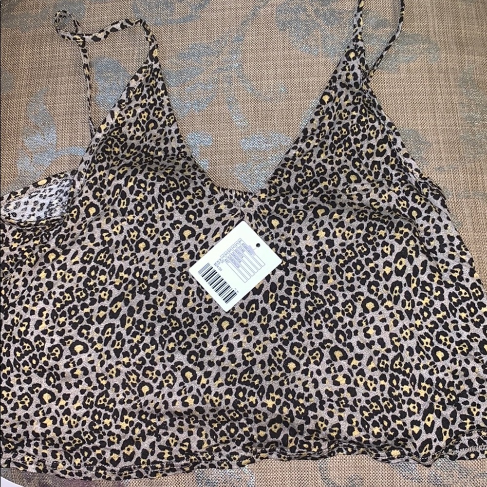 Urban outfitters cheetah print crop top